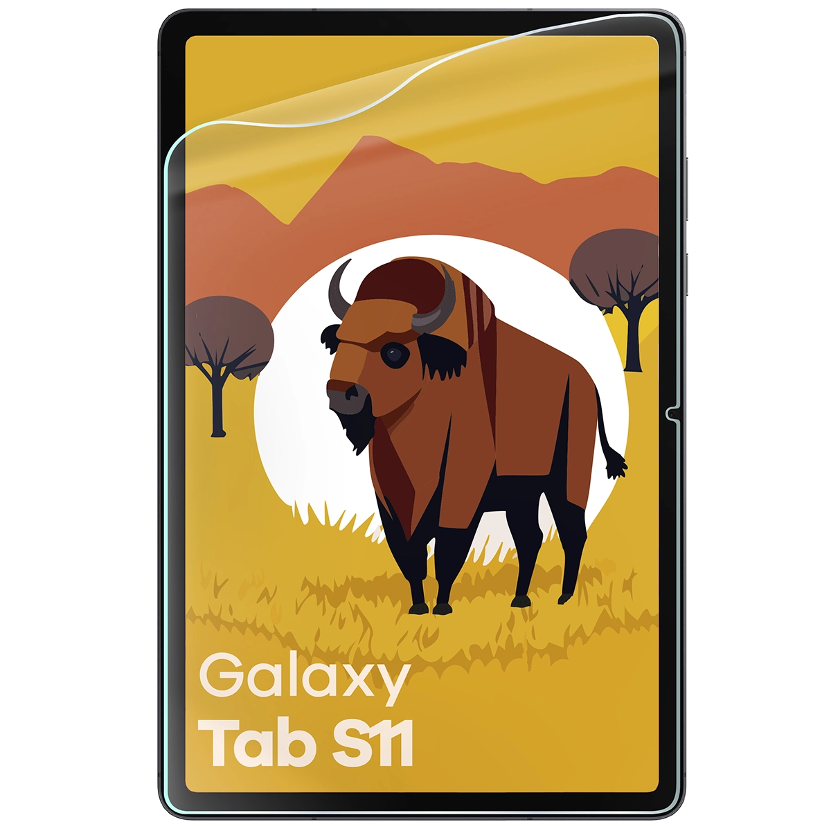 Folia hydrożelowa na ekran Bizon Film Tab Papirus Duo nałożona na ekran tabletu do Samsung Galaxy Tab S11